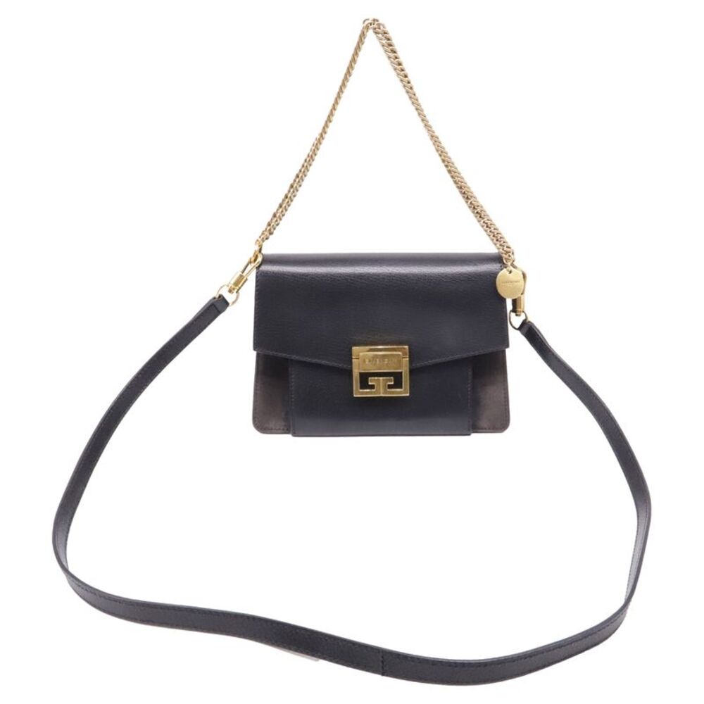 Givenchy Small GV3 Flap Shoulder Bag in Black Leather